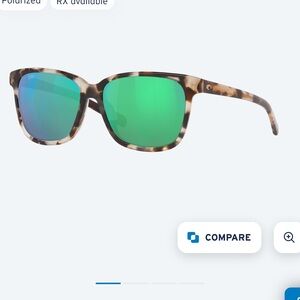 Costa Tortoise Sunglasses with Green Lenses